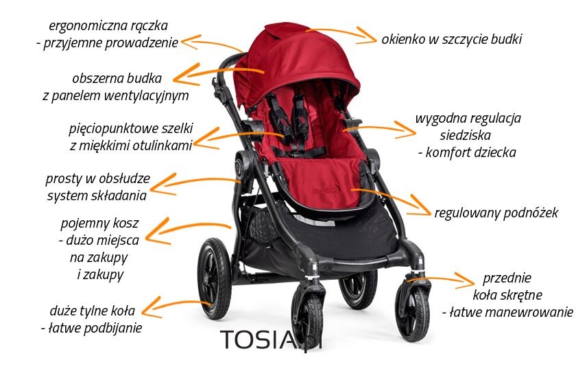 wózek spacerowy Baby Jogger City Select funkcje