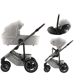 Britax Romer Smile 5Z Lux Linen Grey zestaw 3w1 z fotelikiem Baby-Safe Pro Jade Green