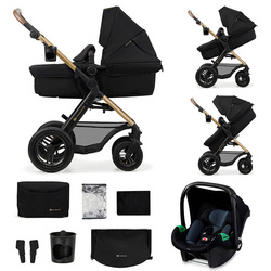 Kinderkraft Moov 2 Air Pure Black wózek 3w1 głęboko-spacerowy z fotelikiem Mink