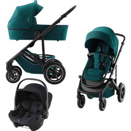 Britax Romer Smile 5Z Atlantic Green zestaw 3w1 z fotelikiem Baby Safe Core Space Black