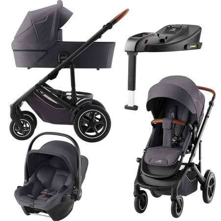 Britax Romer Smile 5Z  Midnight Grey zestaw 4w1 z fotelikiem Baby Safe Core Midnight Grey z Bazą