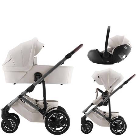 Britax Romer Smile 5Z Soft Taupe zestaw 3w1 z fotelikiem Baby-Safe Pro Soft Taupe