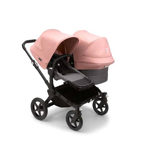 Bugaboo Donkey 5 Duo wózek 2w1 rok po roku rama Black/Grey Melange-Morning Pink