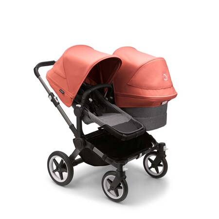 Bugaboo Donkey 5 Duo wózek 2w1 rok po roku rama Black/Grey Melange-Sunrise Red