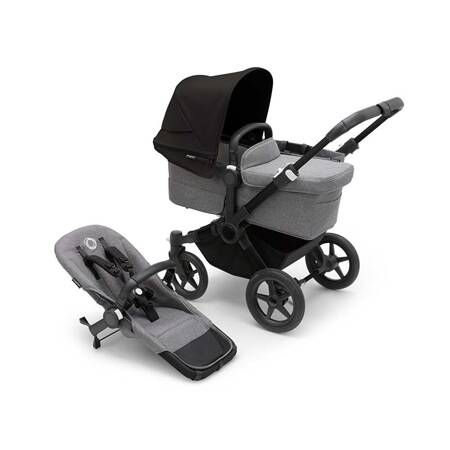 Bugaboo Donkey 5 Mono wózek 2w1 głęboko-spacerowy rama Black/Grey Melange-Midnight Black