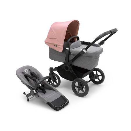 Bugaboo Donkey 5 Mono wózek 2w1 głęboko-spacerowy rama Black/Grey Melange-Morning Pink