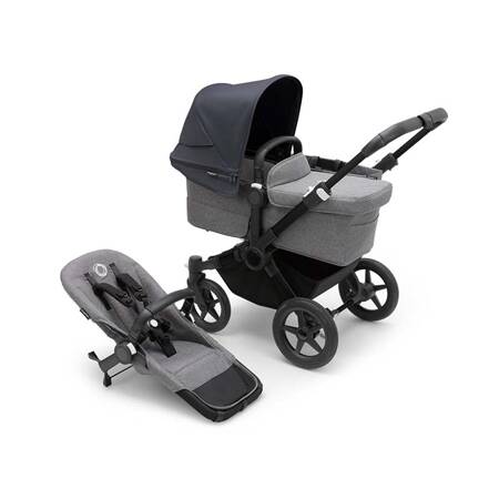 Bugaboo Donkey 5 Mono wózek 2w1 głęboko-spacerowy rama Black/Grey Melange-Stormy Blue