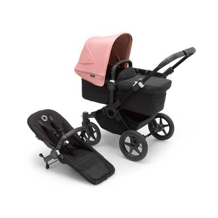 Bugaboo Donkey 5 Mono wózek 2w1 głęboko-spacerowy rama Black/Midnight Black-Morning Pink