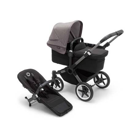 Bugaboo Donkey 5 Mono wózek 2w1 głęboko-spacerowy rama Graphite/Midnight Black-Grey Melange