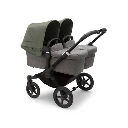 Bugaboo Donkey 5 TWIN wózek bliźniaczy rama Black/Grey Melange-Forest Green