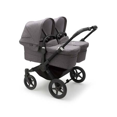 Bugaboo Donkey 5 TWIN wózek bliźniaczy rama Black/Grey Melange-Grey Melange