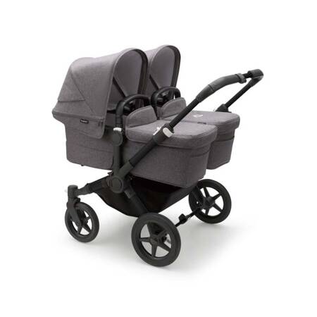 Bugaboo Donkey 5 TWIN wózek bliźniaczy rama Black/Midnight Black-Grey Melange