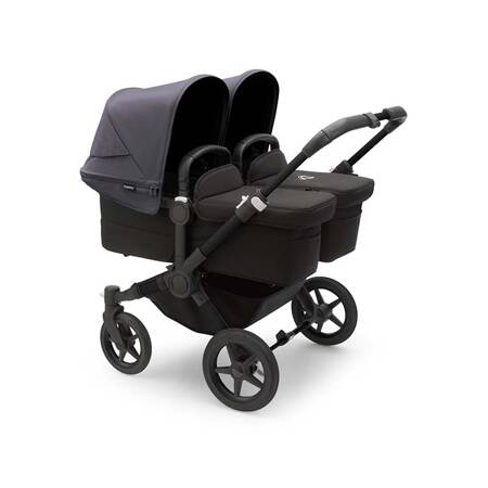 Bugaboo Donkey 5 TWIN wózek bliźniaczy rama Black/Midnight Black-Stormy Blue