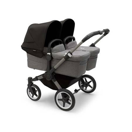 Bugaboo Donkey 5 TWIN wózek bliźniaczy rama Graphite/Grey Melange-Midnight Black