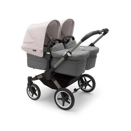 Bugaboo Donkey 5 TWIN wózek bliźniaczy rama Graphite/Grey Melange-Misty White