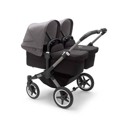 Bugaboo Donkey 5 TWIN wózek bliźniaczy rama Graphite/Midnight Black-Grey Melange