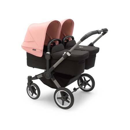 Bugaboo Donkey 5 TWIN wózek bliźniaczy rama Graphite/Midnight Black-Morning Pink