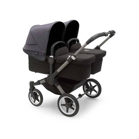 Bugaboo Donkey 5 TWIN wózek bliźniaczy rama Graphite/Midnight Black-Stormy Blue