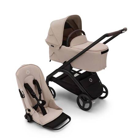 Bugaboo Dragonfly Komplet Black/Desert Taupe wózek 2w1 głęboko-spacerowy