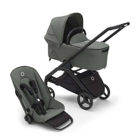 Bugaboo Dragonfly Komplet Black/Forest Green wózek 2w1 głęboko-spacerowy