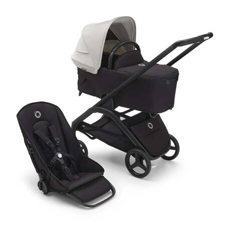 Bugaboo Dragonfly wózek 2w1 głęboko-spacerowy rama Black/Midnight Black-Misty White