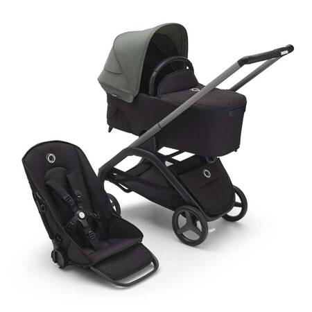 Bugaboo Dragonfly wózek 2w1 głęboko-spacerowy rama Graphite/Midnight Black-Forest Green