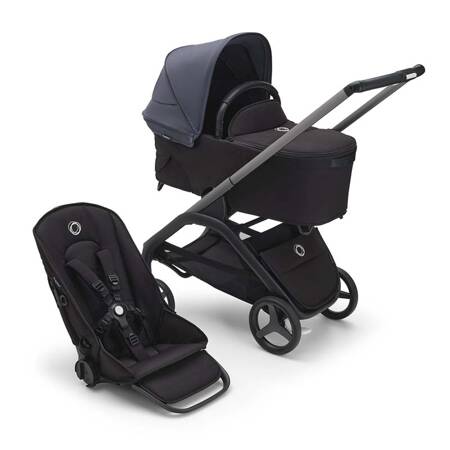 Bugaboo Dragonfly wózek 2w1 głęboko-spacerowy rama Graphite/Midnight Black-Stormy Blue