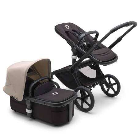 Bugaboo Fox 5 wózek 2w1 głęboko-spacerowy rama Black/Midnight Black-Desert Taupe