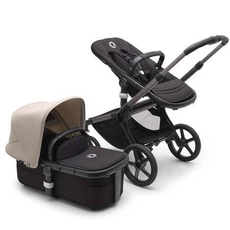 Bugaboo Fox 5 wózek 2w1 głęboko-spacerowy rama Graphite/Midnight Black-DesertTaupe