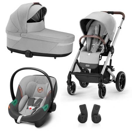 Cybex Balios S Lux Lava Grey zestaw 3w1 z fotelikiem Aton S2 + adaptery