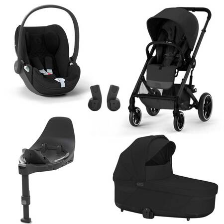 Cybex Balios S Lux Moon Black zestaw 4w1 z fotelikiem Cloud T i-Size Plus i bazą T