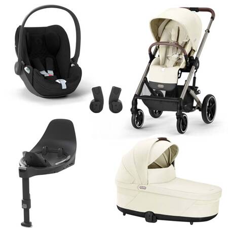 Cybex Balios S Lux Seashell Beige zestaw 4w1 z fotelikiem Cloud T i-Size Plus i bazą T