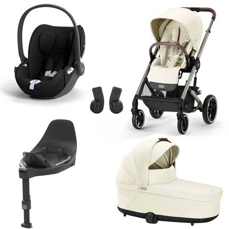 Cybex Balios S Lux Seashell Beige zestaw 4w1 z fotelikiem Cloud T i-Size i bazą T