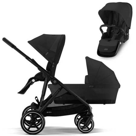 Cybex Gazelle S Moon Black zestaw 2w1 z dodatkowym siedziskiem