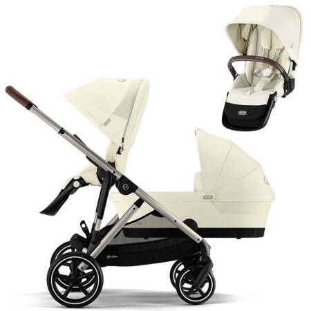 Cybex Gazelle S Seashell Beige zestaw 2w1 z dodatkowym siedziskiem