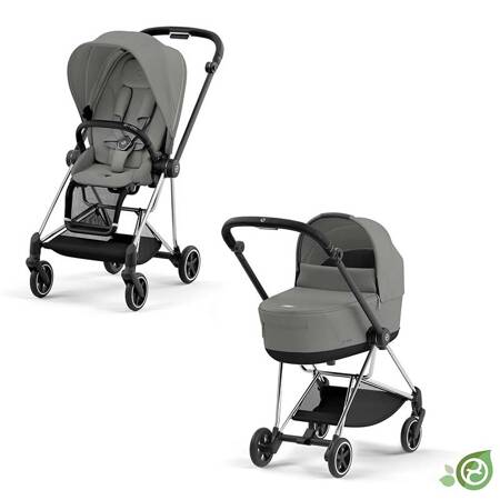 Cybex Mios Chrome Black Conscious Pearl Grey wózek głęboko-spacerowy 2w1 