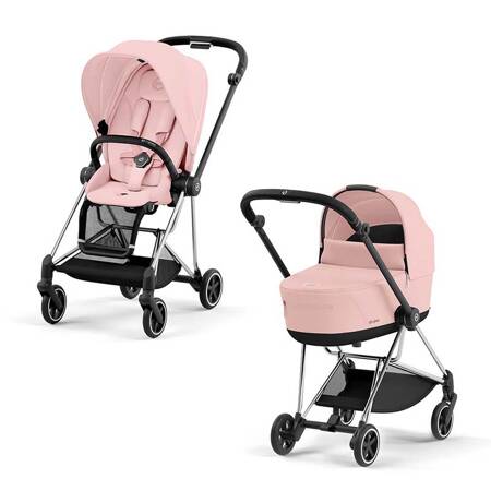 Cybex Mios Chrome Black Peach Pink wózek głęboko-spacerowy 2w1 