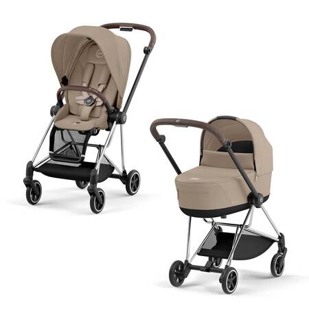 Cybex Mios Chrome Brown Cozy Beige wózek głęboko-spacerowy 2w1 