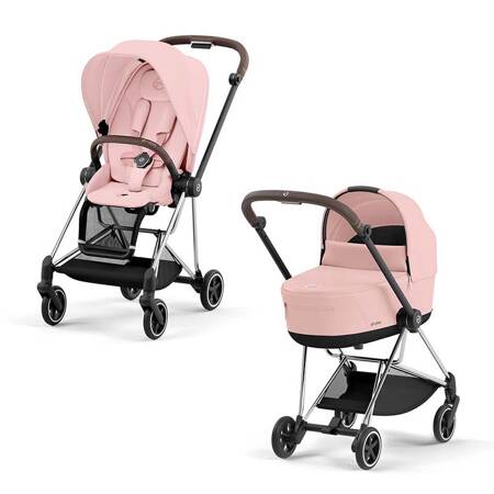 Cybex Mios Chrome Brown Peach Pink wózek głęboko-spacerowy 2w1 