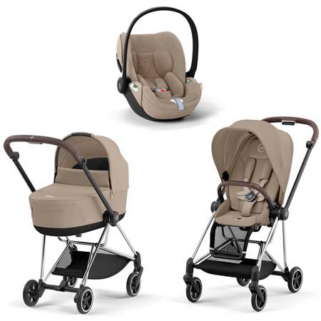 Cybex Mios Cozy Beige zestaw 3w1 z fotelikiem Cloud T Plus