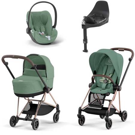 Cybex Mios Leaf Green zestaw 4w1 z fotelikiem Cloud T Plus i bazą T