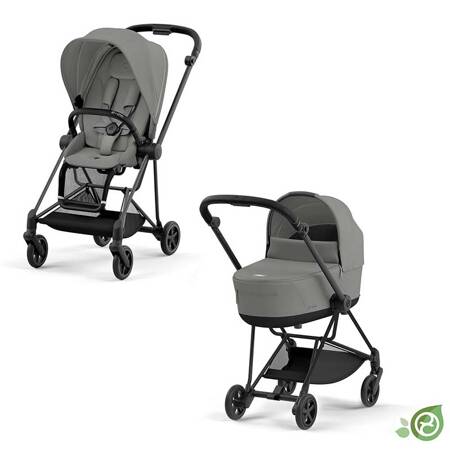 Cybex Mios Matt Black Conscious Pearl Grey wózek głęboko-spacerowy 2w1 