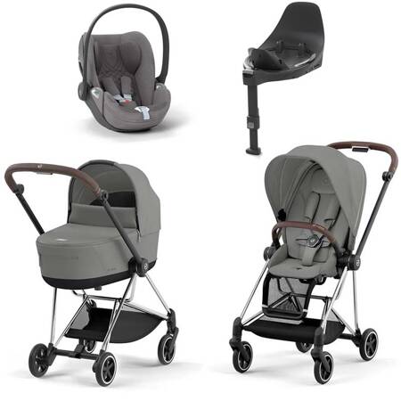 Cybex Mios Mirage Grey zestaw 4w1 z fotelikiem Cloud T Plus i bazą T