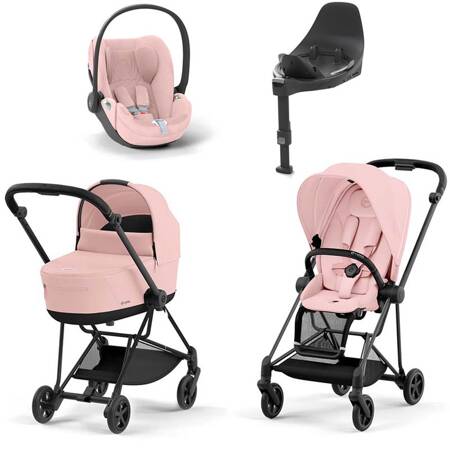 Cybex Mios Peach Pink zestaw 4w1 z fotelikiem Cloud T Plus i bazą T