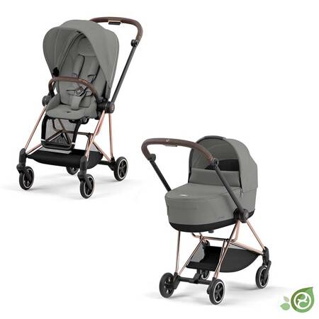 Cybex Mios Rosegold Conscious Pearl Grey wózek głęboko-spacerowy 2w1 