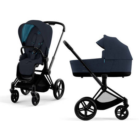 Cybex Priam 4.0 Matt Black Midnight Blue Plus wózek 2w1 głęboko-spacerowy