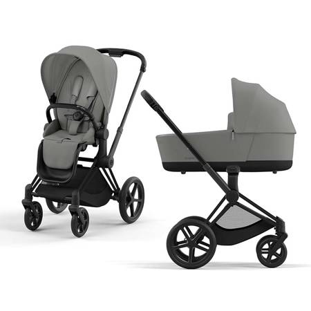 Cybex Priam 4.0 Matt Black Mirage Grey wózek 2w1 głęboko-spacerowy