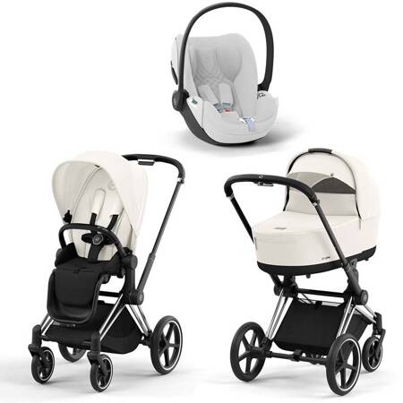 Cybex Priam 4.0 OFF WHITE zestaw 3w1 z fotelikiem Cloud T Plus