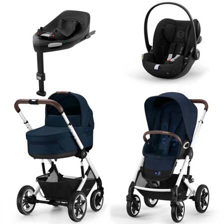 Cybex Talos S Lux Ocean Blue zestaw 4w1 z fotelikiem Cybex Cloud G i-Size i bazą Base G