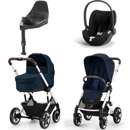 Cybex Talos S Lux Ocean Blue zestaw 4w1 z fotelikiem Cybex Cloud T i-Size i bazą Base T